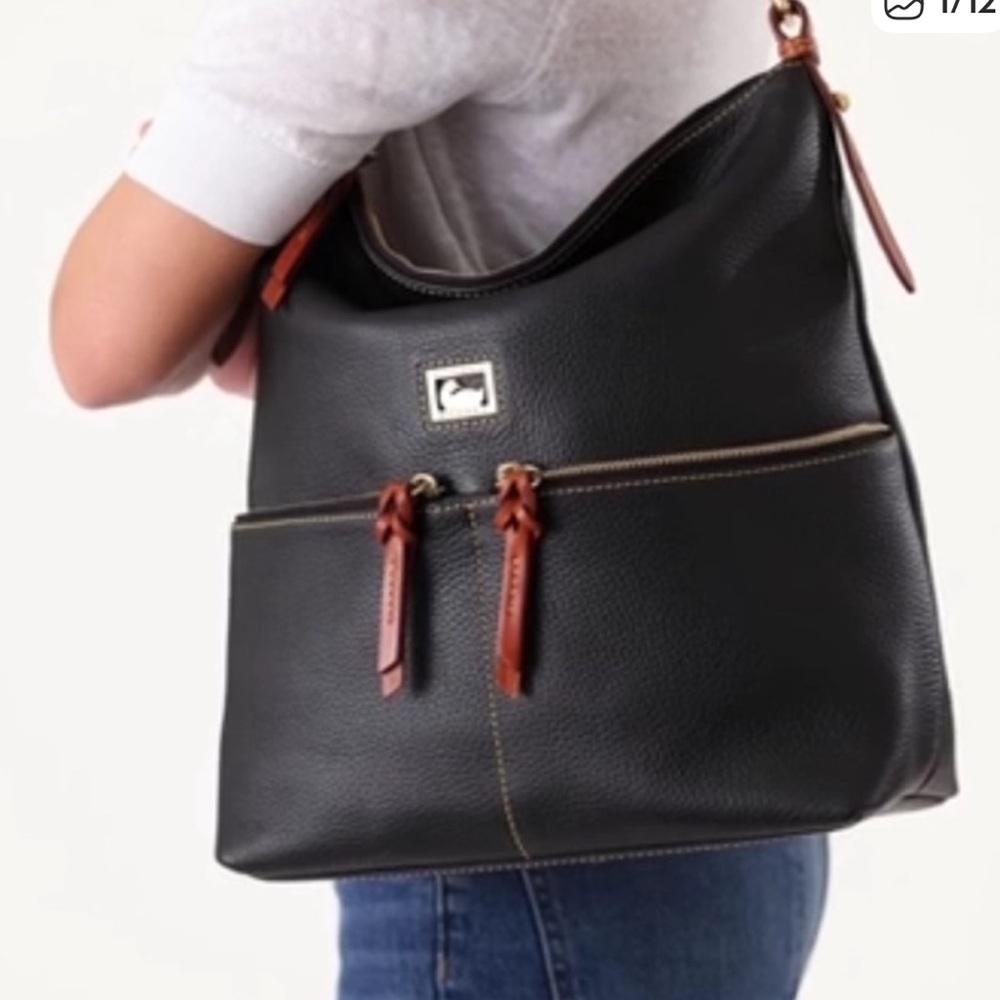 Dooney & Bourke Black Dillen Medium Pocket Sac Satchel Purse